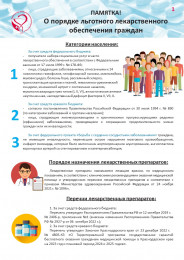 Памятка "О порядке льготного лекарственного обеспечения"