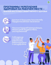 Программы укрепления здоровья на рабочем месте Программы укрепления здоровья на рабочем месте