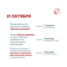 Неделя с 13 по 19 октября в крае будет посвящена борьбе с раком молочной железы